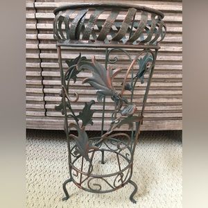Antique Bronze Rod Iron Umbrella Stand.